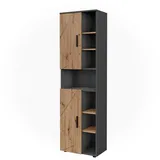 Vicco Hochschrank Irma 50 x 172 cm Anthrazit/Goldkraft Eiche
