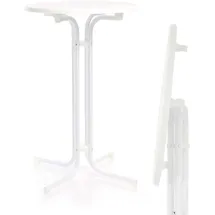toboli Bistrotisch klappbar Ø70 cm Weiß 110 cm hoch
