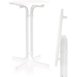 toboli Bistrotisch klappbar Ø70 cm Weiß 110 cm hoch