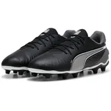 Puma King Match FG/AG Jr Soccer Shoe, Black White-Cool Dark Gray, 33