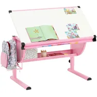 CARO-Möbel Kinderschreibtisch Sari 111 x 93 x 60 cm Holzwerkstoff Metall rosa/weiß