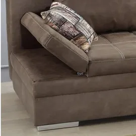 luma-home Schlafcouch Mikrofaser mit Bettkasten 2-Sitzer Braun