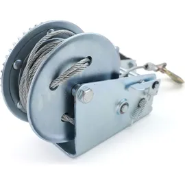 RAMROXX Profi Seilwinde Handwinde mit Drahtseil 1500 kg 10 Meter Silber