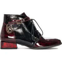 Damen Lederstiefel Trzewiki Maciejka 5743A-23 Bordowe 36 - Schwarz/Dunkelrot - 36