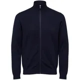 Selected HOMME Strickjacke SLHBERG FULL ZIP CARDIGAN blau