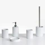 Beliani Badaccessoires Set 5-teilig Weiß