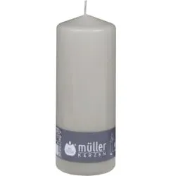 Müller Kerzen Stumpenkerze, schiefer 2011807081 , 1 Packung = 6 Stück, (Ø x H): 70 x 180 mm