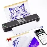 vretti Tattoo Drucker, Tattoo Stencil Drucker mit A4 Transferpapier, Transfer Maschine Professionelle Thermodrucker Kompatibel mit iOS, Android, Laptop für Büro