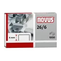 NOVUS 040-0056 Heftklammern 26/6 1.000 Stück, Schenkellänge 6 mm