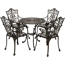 DEGAMO Bistroset Jugendstil 5-teilig, Aluguss bronze antik