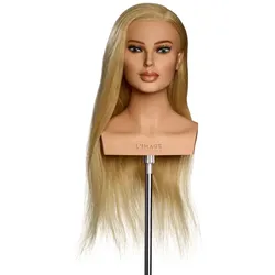 Limage  Übungskopf Laura 60 cm lichtblond mit Sommersprossen europäisches Echtha