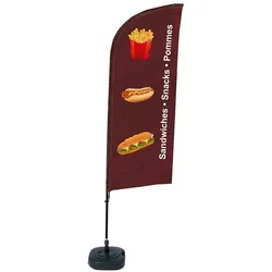 SHOWDOWN Displays Showdown Beachflag - Komplett-Set - Snacks Deutsch - Braun/Schwarz