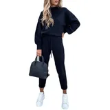 Godoboo Damen Jogginganzug Trainingsanzug Freizeitanzug Frauen gefütterter Women's Lined Leisure Suit Women's sports suit Hausanzug Fitnessanzug Freizeitanzug Trainingsanzüge für Damen Set - XL