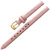Uhren Zubehör Frauen-Weinlese Uhrenarmbänder echtes Leder-Bügel-Uhrenarmband 8mm 10mm Dornschliesse Gold Rosa,10mm