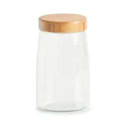 Zeller Vorratsglas mit Bambusdeckel 19562 , Fassungsvolumen: 1600 ml