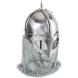 Battle-Merchant Wikinger Brillenhelm mit Kettenbrünne, 2mm Stahl - Schaukampfhelm