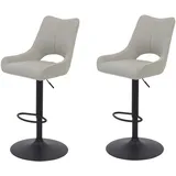 Hela Tische, 2er Set Barhocker Rockport, Beige, Polster-Lehne, 360° drehbar, höhenverstellbar mit Lift