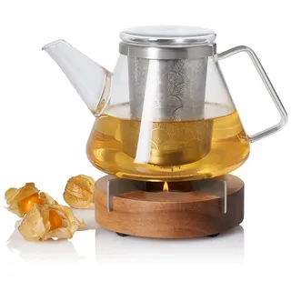 AdHoc Stövchen und Speisenwärmer TUTO 14,5 cm aus Akazienholz und Edelstahl