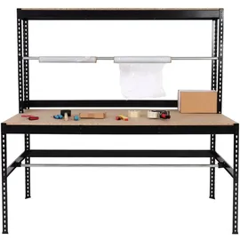 MCW Arbeitstisch Holz/Stahl 183x183x90cm schwarz