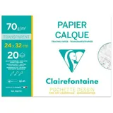 Clairefontaine 10x Transparentpapier, Packung mit 20 Bl, 24x32cm, 70/75g 96872C