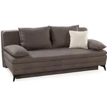 luma-home Dauer-Schlafsofa, Braun Textil, 2-Sitzer, Füllung: Polyetherschaumkern, einzeln stellbar,Rechteckig, 202x90x105 cm, Wohnzimmer, Sofas & Couches, Schlafsofas