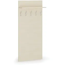 Garderobenwand PRIMO, 5 Kleiderhaken, Ablage, Birke