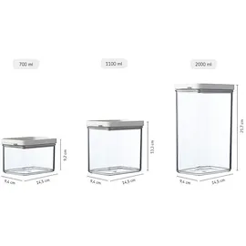 Mepal | Omnia Vorratsdosen Set | 4-teiliges Spar-Set | 2000 ml Nordic Sage | optimal für trockene Lebensmittel | luftdicht und stapelbar
