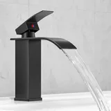 Wasserfall Wasserhahn Bad,Edelstahl Waschtischarmatur,Einhandmischer Armatur Waschbecken,Wassersparend,Verchromt (60cm Rohre inklusive)