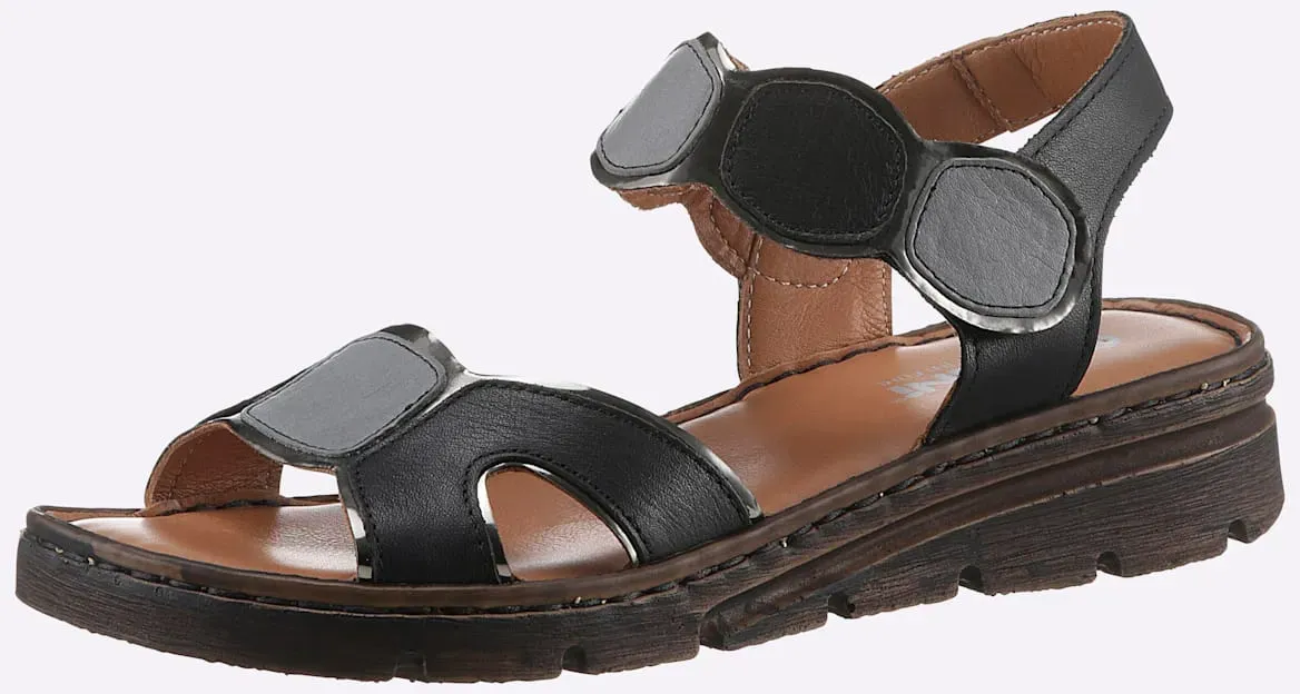 Sandale GEMINI, Damen, Gr. 39, schwarz, Glattleder, Schuhe Sandale