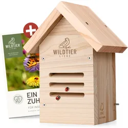 Marienkäferhotel aus FSC-Holz inkl. Insekten-Ratgeber