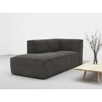 Ottomane RAUM.ID "Norvid" Sofas Gr. B/H/T: 93cm x 75cm x 213cm, Struktur weich, mit Federkern-Armlehne links, grau (dark gray) modular, wahlweise mit Kaltschaum, Komfortschaum oder Taschenfederkern