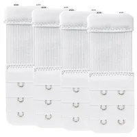 COLORFUL 4PCS BH Verlängerung Bra Extender Erweiterung Extension Damen Elastic Extender, 2 Hook 3 Rows Bra Extender Bra Band (White, One Size) - Einheitsgröße