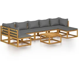 vidaXL Garten-Lounge-Set 8-tlg. grau/silber