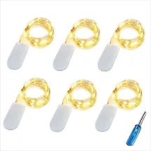 bxroiu LED Lichterkette Batterie 2 m Weiß