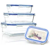 Klarstein Rechteckige Glasbox 1040 ml 4 St.