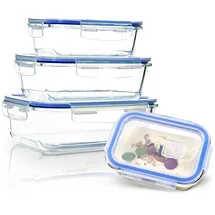 Klarstein Rechteckige Glasbox 1040 ml 4 St.