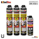 Brandschutzschaum B1 Bauschaum 3x 750ml 1x Reiniger Pistolenschaum Montageschaum