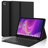 SENGBIRCH Samsung Galaxy tab a8 hülle mit Tastatur, Bluetooth Tastatur mit Magnetische SchutzHülle (Deutsches Layout) für Samsung Tab A8 10.5' - Schwarz