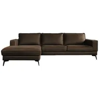 KAWOLA Sofa BLOOM Ecksofa Leder dunkelbraun