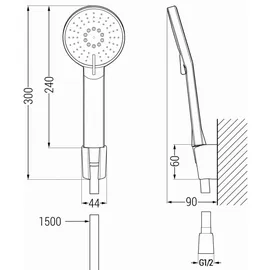 Mexen R-40 Kopfbrausegarnitur mit Regenbrause und Thermostatmischer (785405052-00)