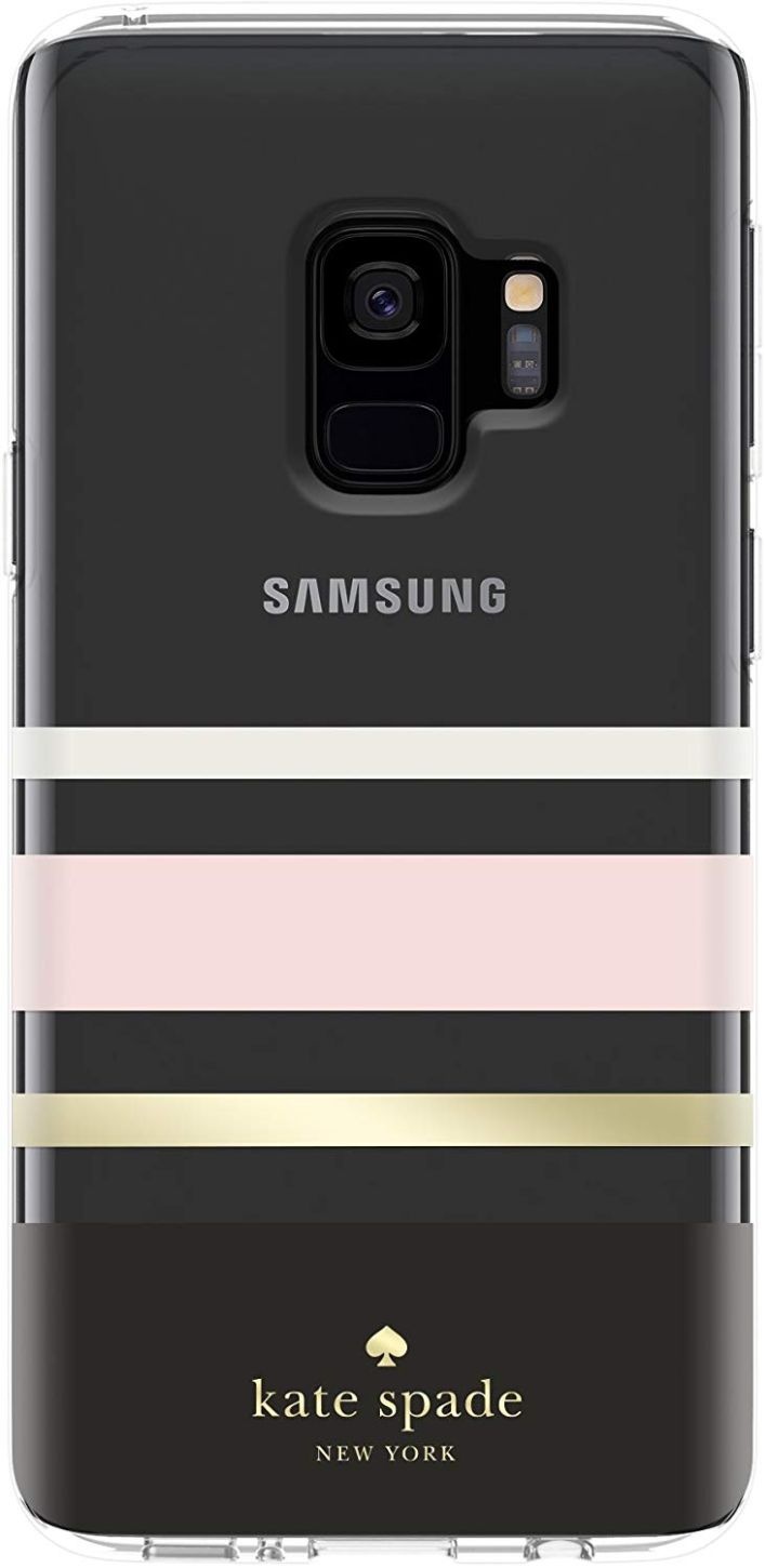 Kate Spade New York Charlotte Stripe Black Case Schutzhülle für Samsung Galaxy S9, Schwarz/Creme/Blush/Gold