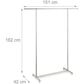 Relaxdays Kleiderständer Relaxdays 162 x 151 x 42 cm Silber