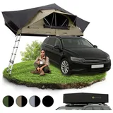 Juskys Autodachzelt Lago 140 x 240 cm Schwarz / Khaki