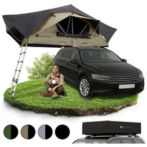 Juskys Autodachzelt Lago 140 x 240 cm Schwarz / Khaki