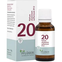 Schüßler-Salze Biochemie Pflüger 20 Kalium Alumin.sulf. 12 Gl.