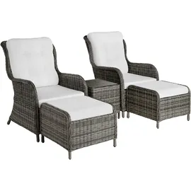 Tectake Benissa Set 5-tlg. grau