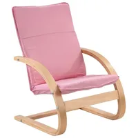 Home4You Kindersessel Pink, Webstoffbezug, Birkenschichtholz braun|rosa