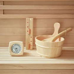 Home Deluxe GmbH HOME DELUXE - Saunazubehör 5 tlg. - Q PREMO - inkl. Saunakübel, Saunakelle, Sanduhr
