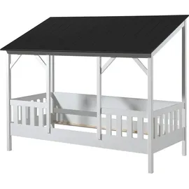 Vipack Hausbett 90 x 200 cm Kiefer lackiert schwarz-weiß