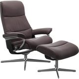 Stressless Stressless® Relaxsessel »View«, mit Cross Base, Größe S, M & L, Holzakzent Schwarz, rot